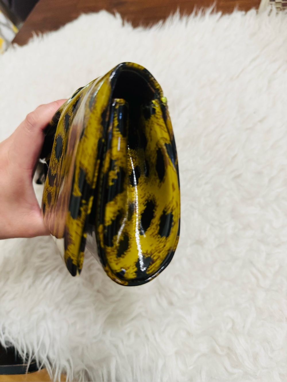 Christian Louboutin Patent Leopard Bow Clutch - Picture 8 of 15